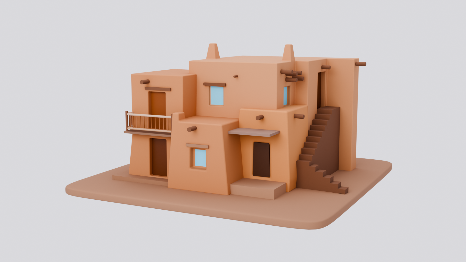 Low Poly Adobe House